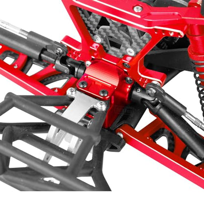 Transmission Case Gearbox Upgrades Part for 1/10 Slash/Stampede/Hoss/Rustler VXL 4X4,Aluminum Front Rear Transmission Case Gearbox Hops Ups,Red - color: Red - Upgrades