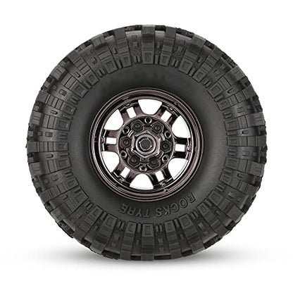 Goolsky 4Pcs AUSTAR AX-4020C 1.9 Inch 110mm 1/10 Rock Crawler Tires with Beadlock Wheel Rim for D90 SCX10 AXIAL RC4WD TF2 RC Car