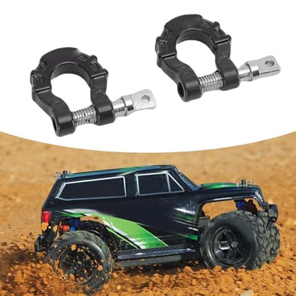 Metal Tow D Ring Shackle for 1/10 Axial SCX10 RC Crawler (Black) | Thick Alloy High Tensile Strength Firm Lock Para Exterior RC Off Road Rescue Towing Use - color: Black