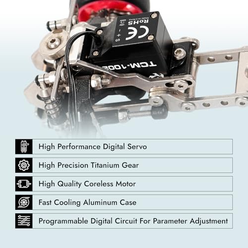 Helidirect TORQ 9g Mini-Z-Car Micro Programmable RC Servo - High Speed Titanium Gear Micro Digital Coreless Servo with Aluminium Case for 1/28 Scale RC Drift Car, Racing Cars Upgrade Parts (TCM-1002)
