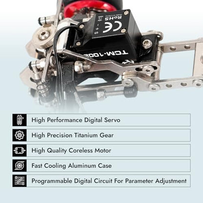 Helidirect TORQ 9g Mini-Z-Car Micro Programmable RC Servo - High Speed Titanium Gear Micro Digital Coreless Servo with Aluminium Case for 1/28 Scale RC Drift Car, Racing Cars Upgrade Parts (TCM-1002)