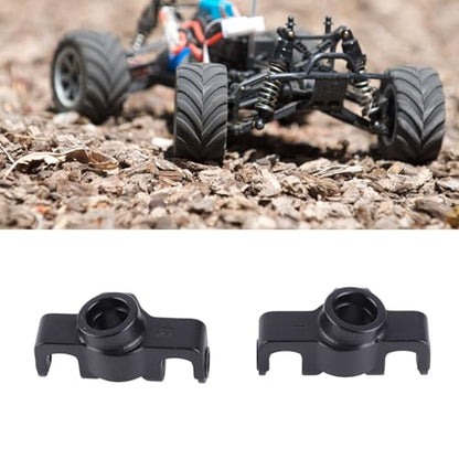 1 Pair RC Front Steering Cup, Aluminum Alloy RC Steering Knuckles for MJX 1/14 14210 1/16 16208, Upgraded Remote Control Car Parts(Black) - color: Black