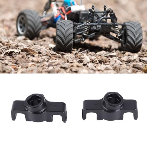 1 Pair RC Front Steering Cup, Aluminum Alloy RC Steering Knuckles for MJX 1/14 14210 1/16 16208, Upgraded Remote Control Car Parts(Black) - color: Black