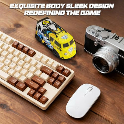 Mini RC Toy Cars for Easter Gifts for Adults Kids Boys Girls, RC Drift Car 1:32 Scale 2.4GHz remote control, Remote Control Car with LED Lights 4 Obstacles, Stunt Drifting RC Toys 4WD 25 km/h - color: 1:32 Mini Rc Car-yellow