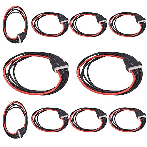 2S/3S/4S/5S/6S Battery Balance Charger Silicone Wire Extension Lead JST-XH Connector Adapter Plug Battery Wire Balance Leads Extension Cable for Li-Po Batteries(5s)