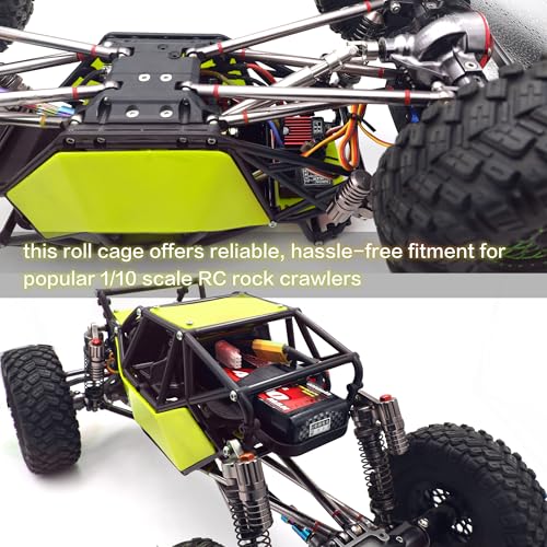 Nylon Rock Buggy Roll Cage Body Shell Chassis Kit for SCX10 ll 90046(Green) | Roll Cage Rock Buggy Body Shell,1/10 RC Crawler Upgrade Parts,High-strength,Easy Assembled - color: Green