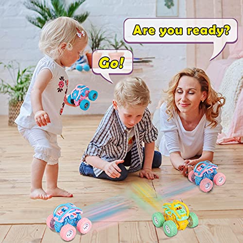 LODBY Car Toys for 2 3 4 Year Old Girls Gifts, Pull Back Cars Toys for Toddler Age 2-6, Monster Trucks for Kids Boys Toys Age 2-6 Year Old Girl Birthday Gifts - style: 3-PACK