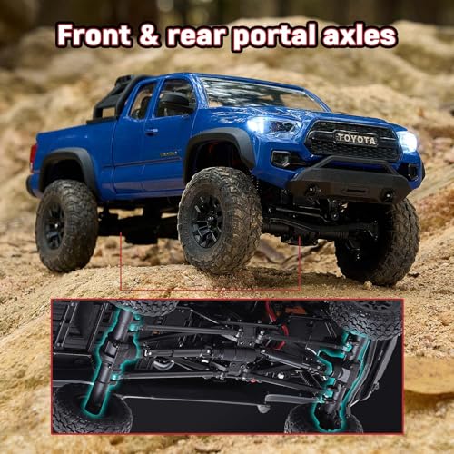 BEEZRC FMS 1/24 RC Crawler FCX24M Tacoma Toyota Official Licensed ABS Hard Body 4WD Off-Road RC Rock Truck,2-Speed Transmission, Hobby Grade Remote Control Car for Adults RTR Grey - color: Grey