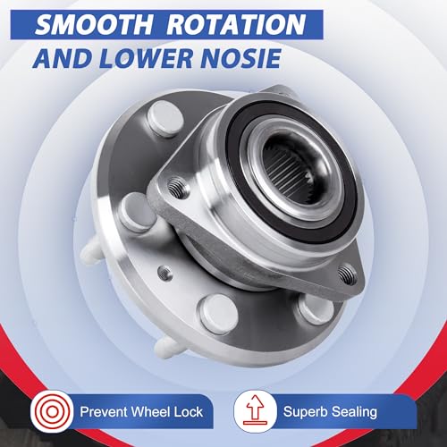 513277 Front/Rear Wheel Bearing Hub Assembly ABS 6 Lugs 1 Pack | Fits 2008-2017 Buick Enclave, 2007-2010 Saturn Outlook, OEM Front & Rear Wheel Hub Bearing Assembly with ABS Sensor - size: 513277/2PCS