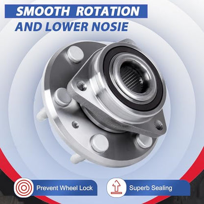 513277 Front/Rear Wheel Bearing Hub Assembly ABS 6 Lugs 1 Pack | Fits 2008-2017 Buick Enclave, 2007-2010 Saturn Outlook, OEM Front & Rear Wheel Hub Bearing Assembly with ABS Sensor - size: 513277/2PCS