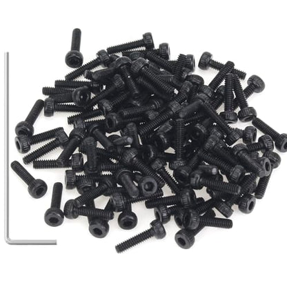 105 Pieces M2 x 8mm Socket Head Cap Screws, Thread Pitch 0.4mm, Sutemribor M2 Black Screws, 12.9 Grade Alloy Steel, Black Oxide Finish, Fully Threaded - size: M2 x 8mm, style: Socket Head