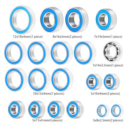 20Pcs Steel Rubber Sealed Bearings Kit for Tra-xxas Mini Maxx XRT | Slash 4X4 Short Course 1/16 RC Car Upgrade