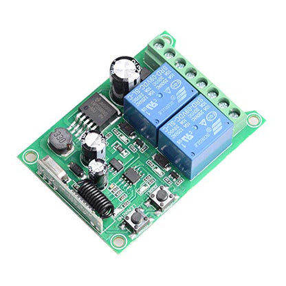 Universal Wireless Remote Control Switch DC 12V 24V 36V 48V 2CH 10A Relay Receiver Module with 2 Channel RF Remote Transmitter for Various Wireless Controls