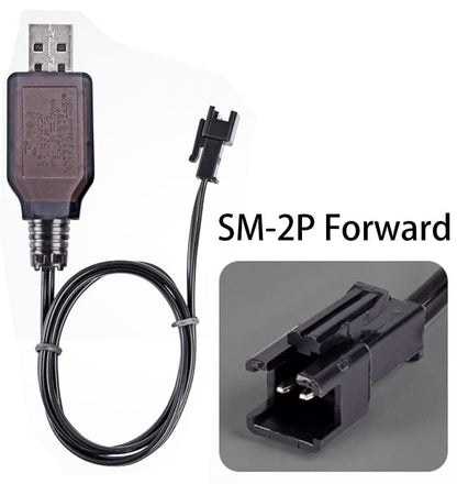 SM-2P Positive USB Charging Cable for RC Car 4.8 V 250mA Ni-MH Ni-CD Battery 2pcs
