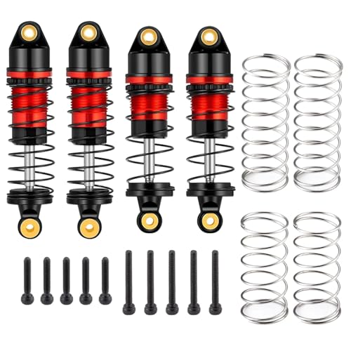 RC Car Upgrade Parts for Losi Micro-B 2WD 1/24 4Pcs/Set Front&Rear Aluminum Alloy Shock Absorbers for Buggy RC Car Upgrade Parts Decorative - color: Red