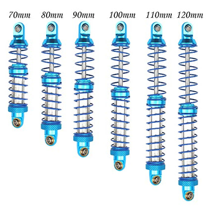 4Pcs Vgoohobby Metal Shocks Absorber Adjustable Dampers Compatible with Axial SCX10 Traxxas TRX4 D90 90046 Redcat Gen7 1/10 RC Crawler Car (Blue,120mm) - size: 120mm