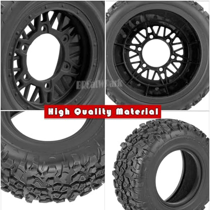 12mm/14mm/17mm Hex RC Truck Tires for Slash 2WD 4×4,Arrm a Senton,Axia1,Rc 4wd,Red cat,RC Short Course Truck Wheels and Tires,Black - color: Black - (12mm/14mm/17mm Hex)