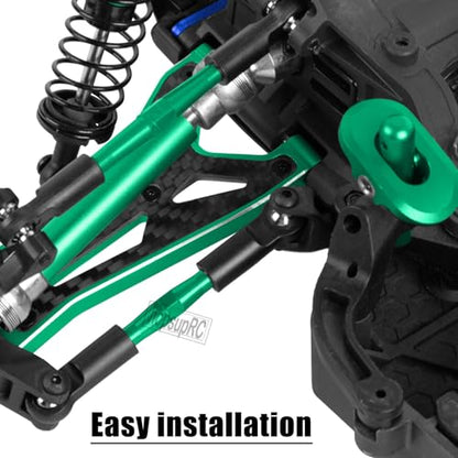 RC Adjustable Turnbuckles Camber Upgrades Part for 1/8 Typhon 4WD 3S MEGA 550 BLX,1/10 Big Rock 4X4 V3 3S BLX RC Car,Tie Rod Set Link Linkage Rod,Adjustable Links Steering Links,6PCS(Green). - color: Green(6pcs)