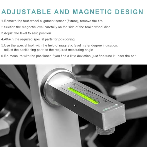 Adjustable Magnetic Gauge Tool, Wheel Camber Castor Strut Alignment Tool with Magnetic Base, Universal Alignment Gauge for Car Truck RV Tire Repair, Car Accessories