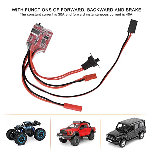 30A Brushed ESC Speed Controller with Brake for RC Car Red Black Material Voltage 4-8V