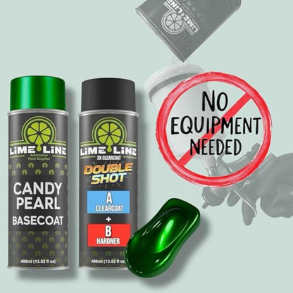 LiME LiNE Candy Pearl Basecoat Aerosol Spray Paint - Automotive Custom Car Paint for Pro Results - No Spray Gun Needed (Apple Red) - color: Apple Red
