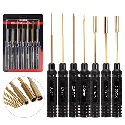 INJORA 7PCS Hex Screwdriver Nut Driver RC Tool Kit for SCX24 TRX4M FCX24