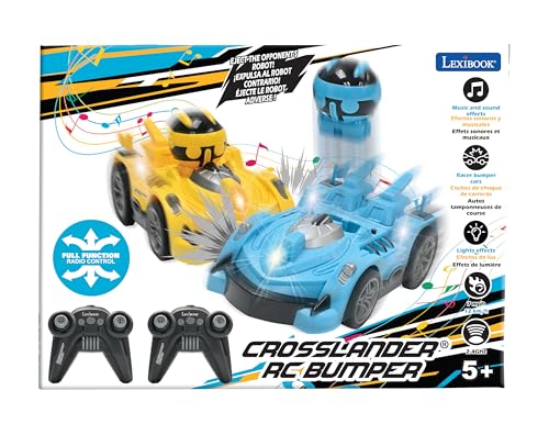 LEXiBOOK, Crosslander RC Bumper Cars, RC2 | Set of 2 cars, Removable characters, Sound & light effects - style: Crosslander RC Bumper