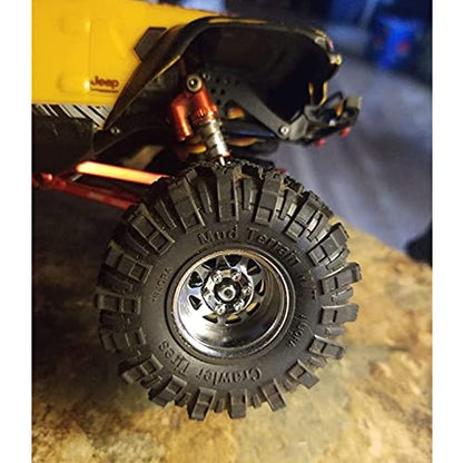INJORA Stamped Steel 1.0 Beadlock Wheel Deep Dish for 1/18 1/24 RC (Silver) - color: Silver