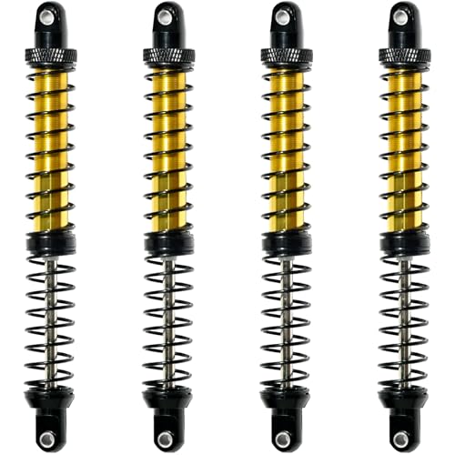 120mm Dual-Stage Spring Oil Shock Absorber for 1/10 RC Crawler – Compatible with TRX4, SCX10 I II III, D90, Wraith & More - color: Gold Black