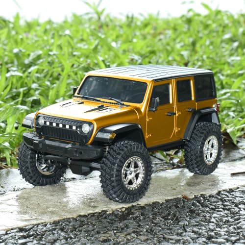 6.10in Wheelbase RC Body Shell for 1/18 ABS Hardtop Body (Yellow) | TRX4M Body with Front Rear Bumpers for TRX4M Bronco Defender Chassis - color: Yellow