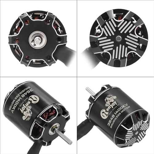 3548 1400KV Brushless Outrunner Motor with AM32 80A Brushless ESC Electric Speed Controller for 1/10 Remote Control Crawler Upgrade - size: 1400KV, w/o Programming Card