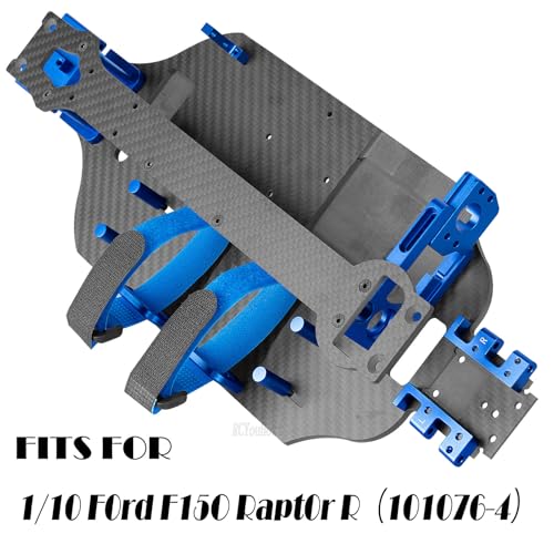 RC Upgrades Part Chassis Protect Armor Skid Plate Guard for 1/10 F0rd F15O Rapt0r R(101076-4),Carbon Fibre hassis Protect Armor Hops Up,Navy Blue - color: Navy Blue-(upgrades）