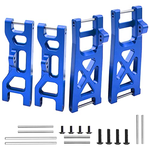 ShareGoo Aluminum Alloy Front & Rear Lower Suspension A-Arms Set Upgrades Part Compatible with Horizon ECX 1/10 2WD Ruckus Axe Brutus Circuit AMP MT/DB Crush RC Car Buggy Tuck (Dark Blue) - color: Dark Blue