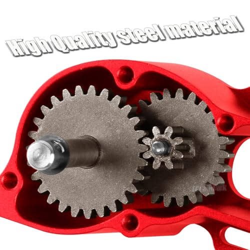 RC LCG Transmission Gearbox Upgrades Part for 1/10 SCX10 SCX10 II 90046 SCX10 III AXI03007 RC Crawler Car,Aluminum Low Center of Gravity highperformance Transmission Gearbox,Red - color: Red - (Gearbox)