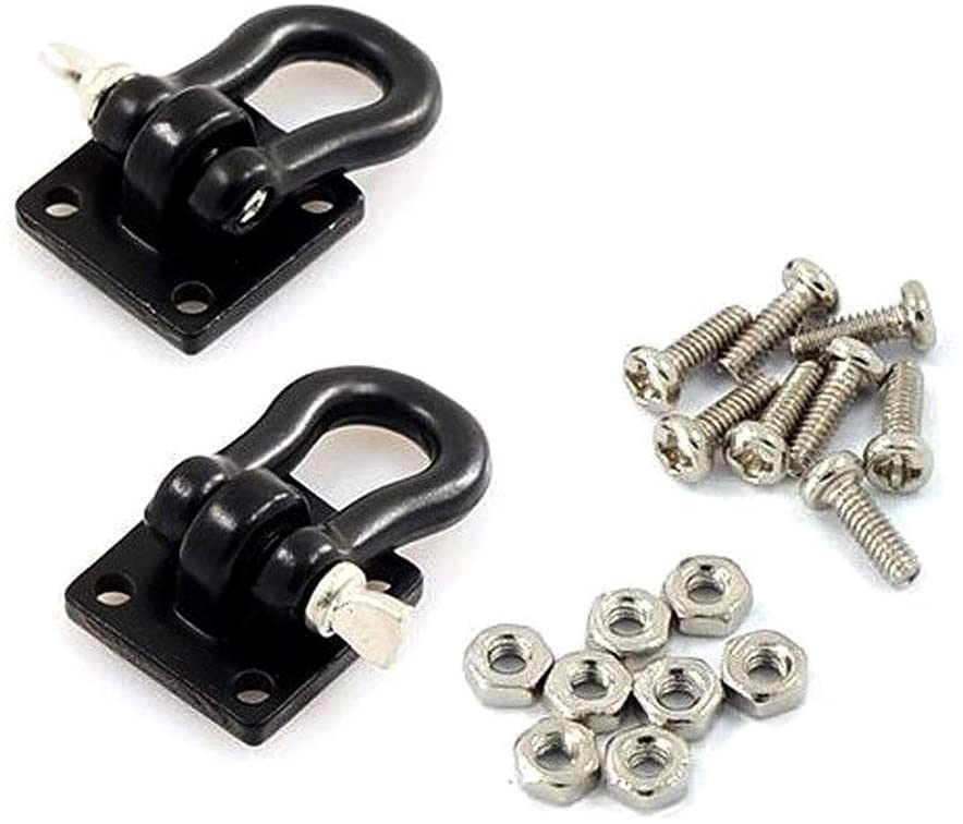 1:10 RC Crawler Metal Trailer Rescue Chain Tow Hooks Buckle Winch Shackles Accessory Compatible with 1/10 Scale RC Rock Crawler Axial SCX10 Tamiya CC01 D90 Car Truck Parts (Black Kit) - color: Black Kit