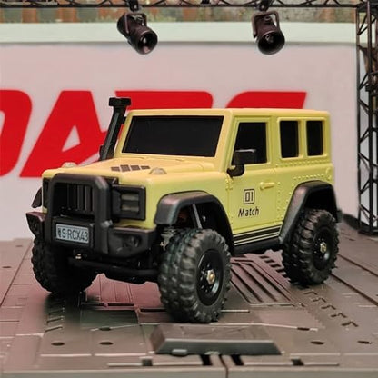 LDARC 1:43 Scale Mini RC Crawler RTR RC Rock Truck 4x4 2.4GHZ Hobby Grade Remote Control Car Model Vehicle RC Buggy, Comes with a DIY Replaceable Body Shell(Desert Yellow) - color: Desert Yellow