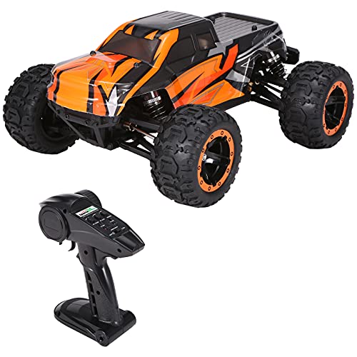 GoolRC 16889A Pro RC Cars, 1:16 Scale Remote Control Car, 4WD 45KM/H High Speed Brushless Motor RC Truck, 2.4GHz All Terrains Off-Road Electric Toy Vehicle for Adults - size: 1 Battery