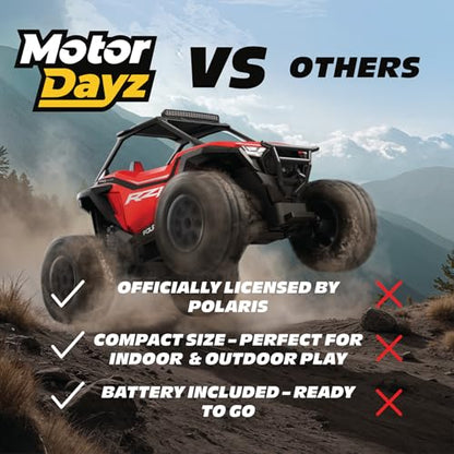 Polaris RZR Remote Control UTV – 1:14 Scale 2WD RC Car, Officially Licensed Polaris RZR, Full-Function 2.4GHz Radio Control, USB Rechargeable, Ready to Run, Red - color: Red