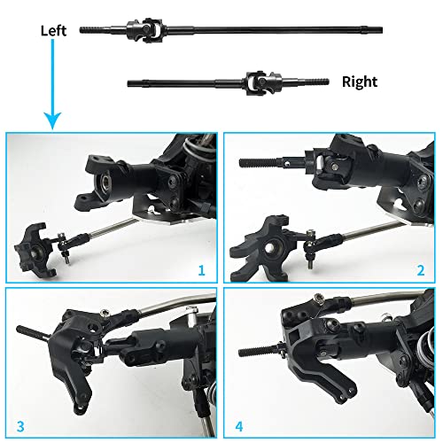Steel Axle Front CVD Drive Shafts for 1/10 RC Axial Wraith 90018 90048 RR10
