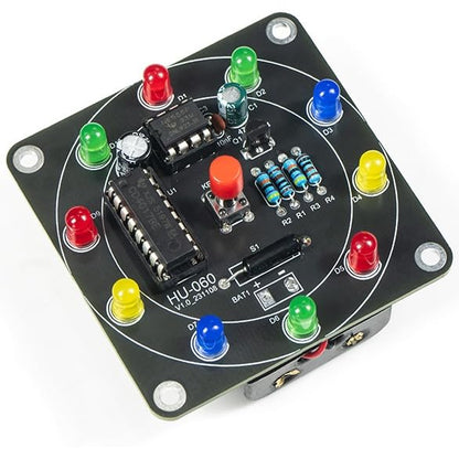 DIY Lucky Wheel Soldering Practice kit, Complete Soldering Project kit with Components, PCB & Enclosure, Perfect for Electronics Enthusiasts & Beginners,Advanced Version