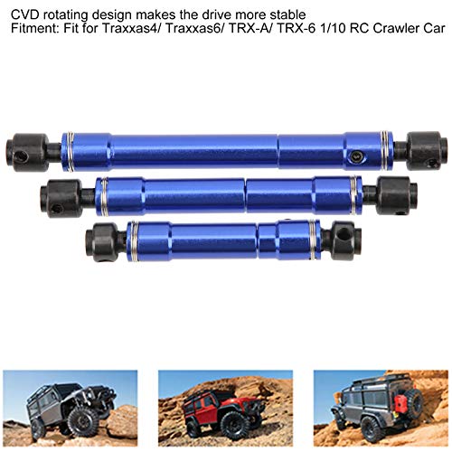 Metal Transmission Shaft Drive Propeller Shaft for Traxxas4 ‑4 ‑6 RC Crawler Car Blue 3pcs Set