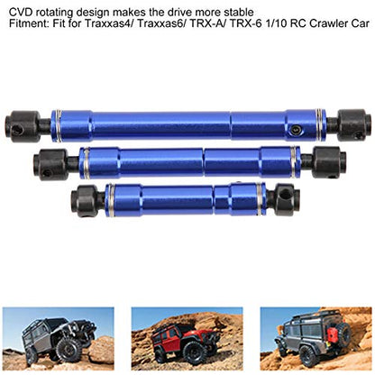 Metal Transmission Shaft Drive Propeller Shaft for Traxxas4 ‑4 ‑6 RC Crawler Car Blue 3pcs Set