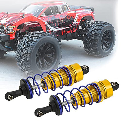 2pcs 92mm RC Oil Pressure Adjustable Front Shock Damper, 1/10 RC Car Shock Absorber, Upgraded Aluminum Alloy Buggy Suspension for ZD Racing 7358 HSP (Gold) - color: Gold