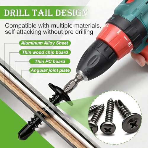 mxuteuk #8#10 & M2 M3 M4 Self Tapping Screws Kits,410 Stainless Steel Truss Head Self Drilling Screws and Carbon Steel Phillips Pan Head Self Tapping Screws for Plastic,Wood (1095PCS - size: BK #8 #10 & M2 M3 M4 Kit, style: Truss & Pan Head