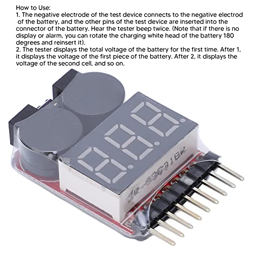 10 PCS Lipo Battery Voltage Tester, RC Low Voltage Buzzer Alarm, Battery Monitor Checker Tester for 1-8S Lipo/Li-Ion/Limn/Li-Fe, Voltage Alarm Battery
