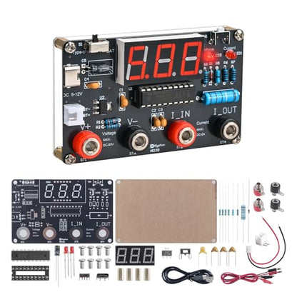 DIY Digital Voltmeter & Ammeter Soldering Practice Kit | DC Voltage Current Meter with LED Display, Test Leads, Dual Power Electronics Kit STEM Learning Project for Teens Adults