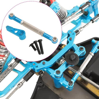 harayaa RC Car Steering Rod Adjustable Pull Rod Linkages Servo Linkage Rod Metal Front Rear Aluminum Alloy Upgrade Part for 1/10 RC Truck Accessories Suitable, Blue - color: Blue