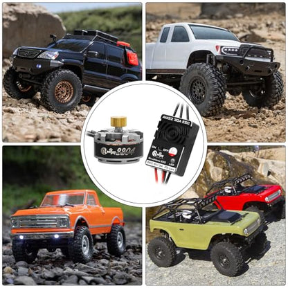 2204 2400KV Brushless Outrunner Motor with Mount and 30A Brushless ESC Electric Speed Controller for Axial SCX24 1/24 Remote Control Crawler Upgrade - color: Titanium, Without transmission