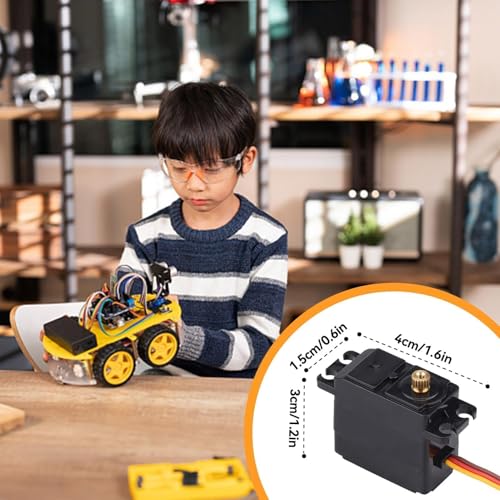 HERCHR Digital Servo, 2.2kg RC Metal Gear Servo Steering High Torque with Screws for 1/16 1/14 1/12 RC Car Model Boat Fixed-Wing Helicopter Airplane Robot Toy