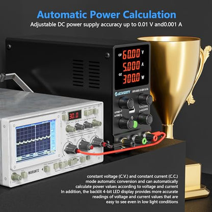 DC Power Supply Variable, 0-60V 0-5A Adjustable Switching DC Regulated Bench Power Supply with High Precision 4-Digit LED Display, 5V/2A USB Port, Coarse and Fine Adjustment SPS-6005 - color: SPS(Red LED), size: 60V 5A
